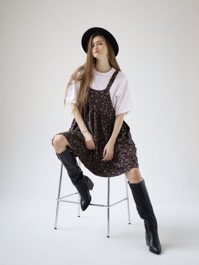 Сарафан Molle винный в цветочек