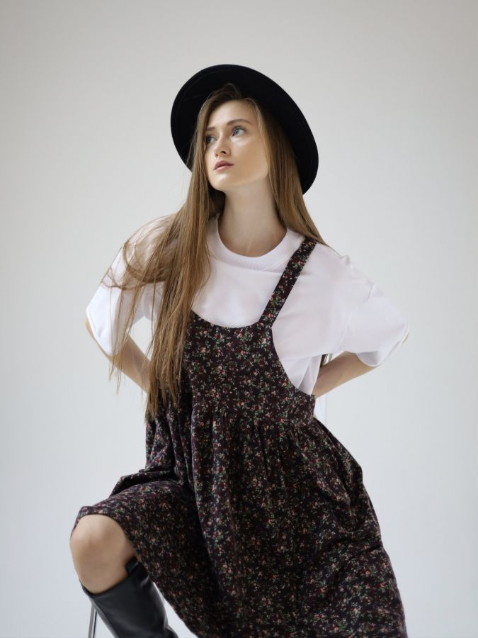 Сарафан Molle винный в цветочек