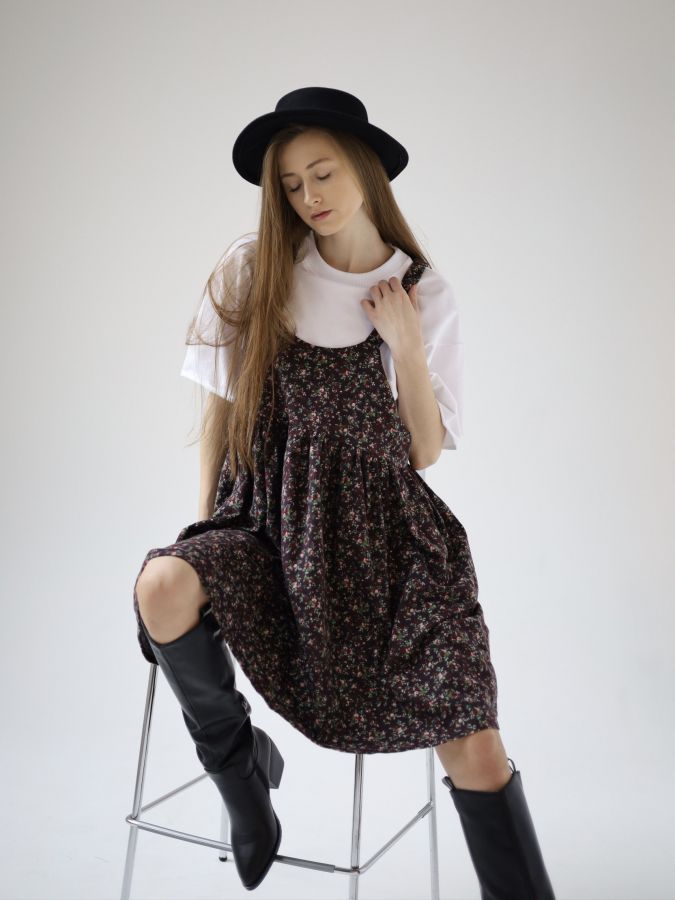 Сарафан Molle винный в цветочек