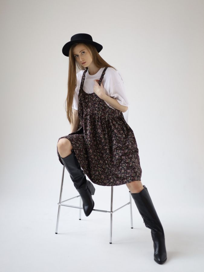 Сарафан Molle винный в цветочек