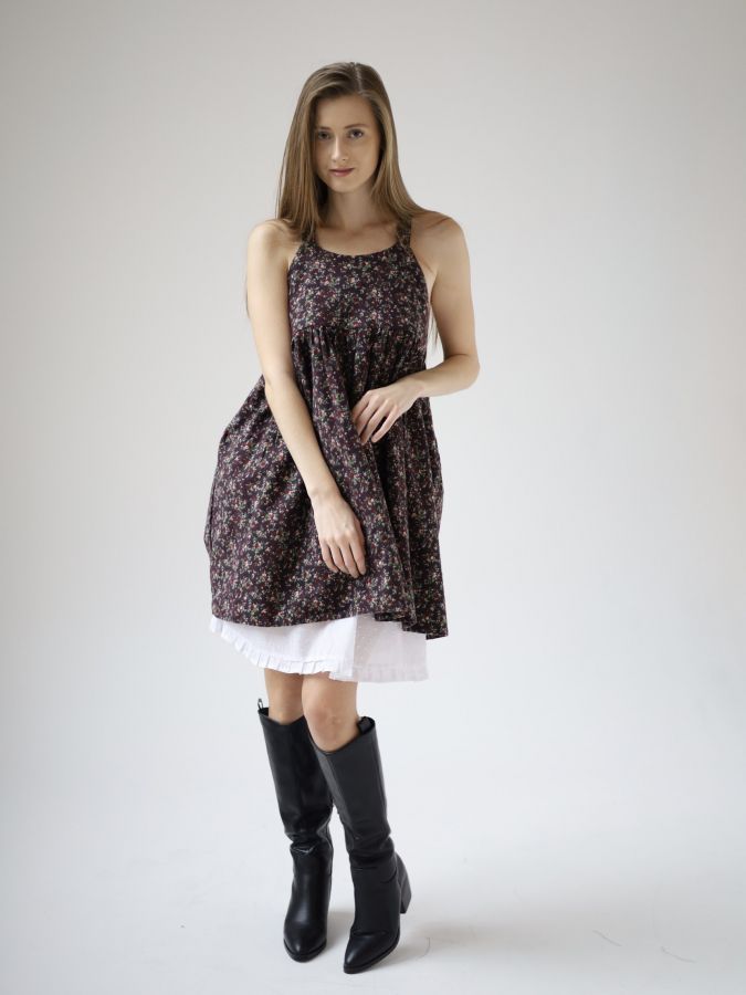 Сарафан Molle винный в цветочек