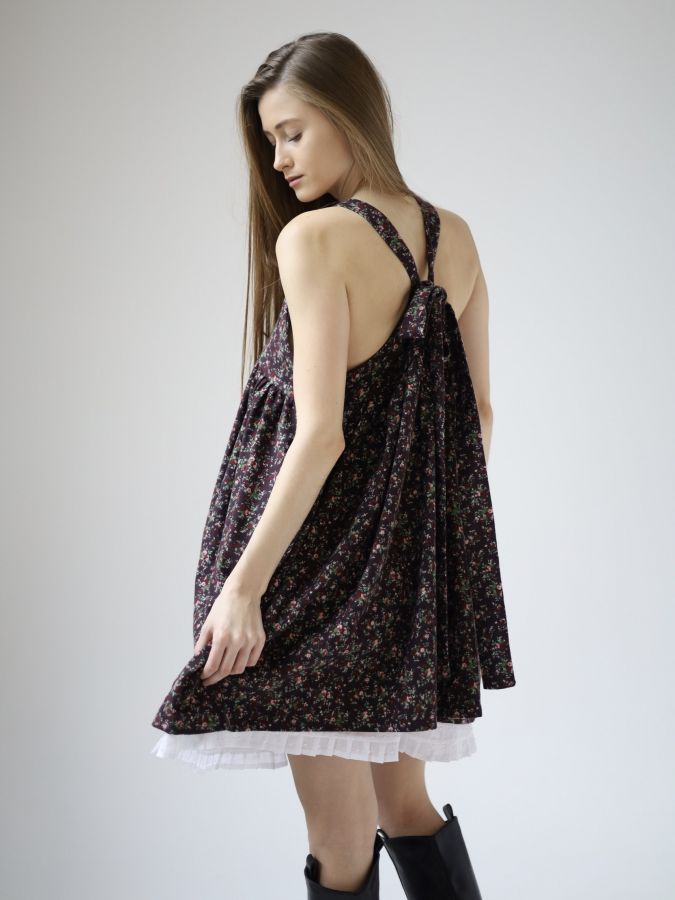 Сарафан Molle винный в цветочек