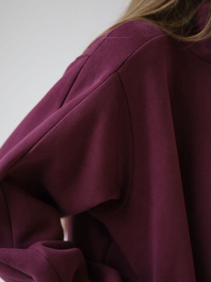 Олимпийка оверсайз с начесом каберне