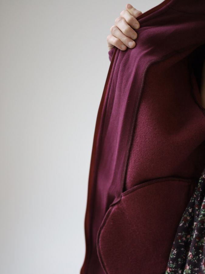 Олимпийка оверсайз с начесом каберне