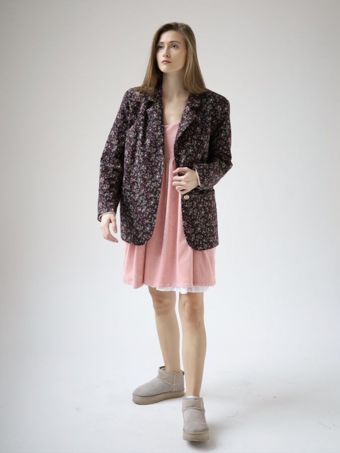 Пиджак винный в цветочек