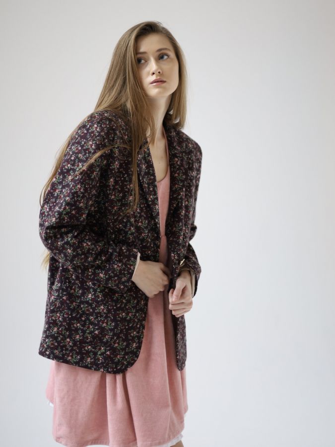 Пиджак винный в цветочек