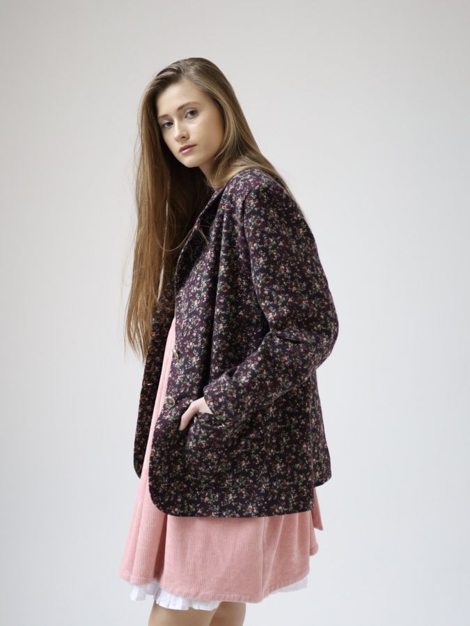 Пиджак винный в цветочек
