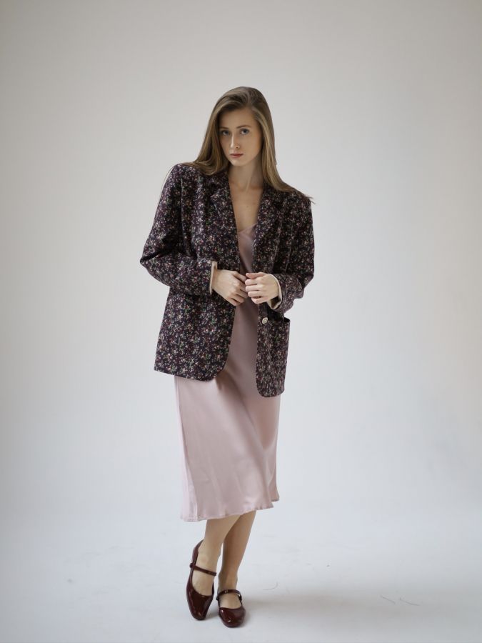 Пиджак винный в цветочек