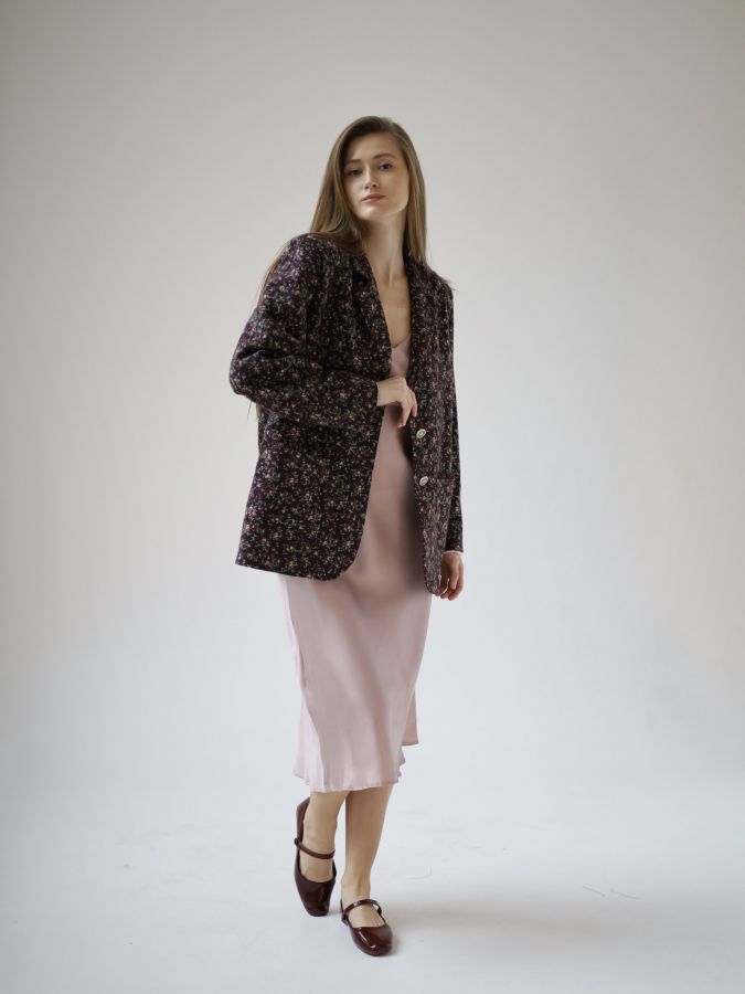 Пиджак винный в цветочек