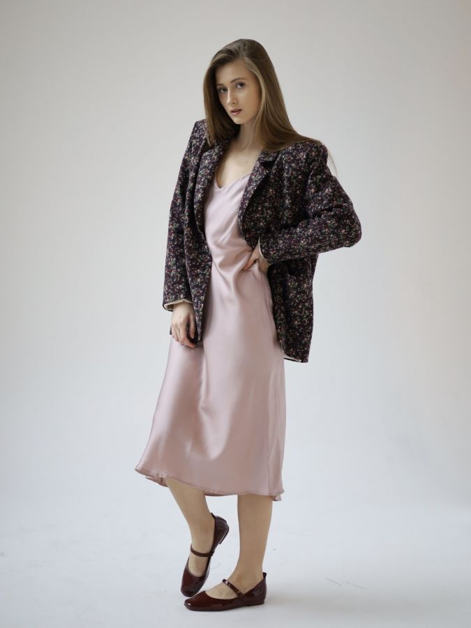 Пиджак винный в цветочек