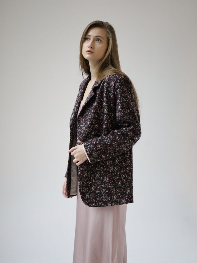 Пиджак винный в цветочек