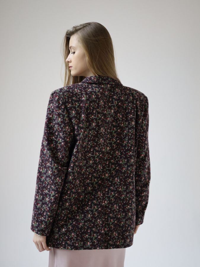 Пиджак винный в цветочек