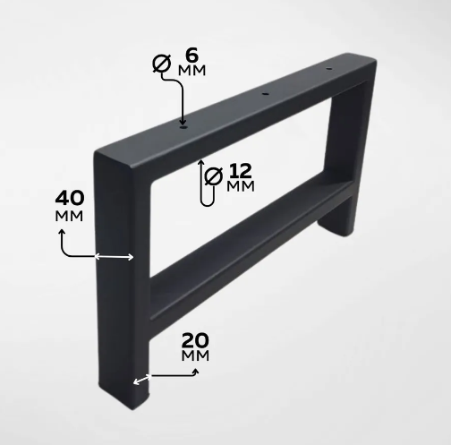 Ножка мебельная BRO 200 х 350 мм, черная