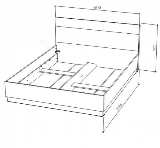 Кровать 160х200 (N) FRESCO Белый/Дуб Вотан