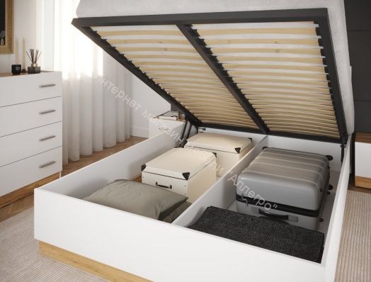 Кровать 160х200 (N) FRESCO Белый/Дуб Вотан