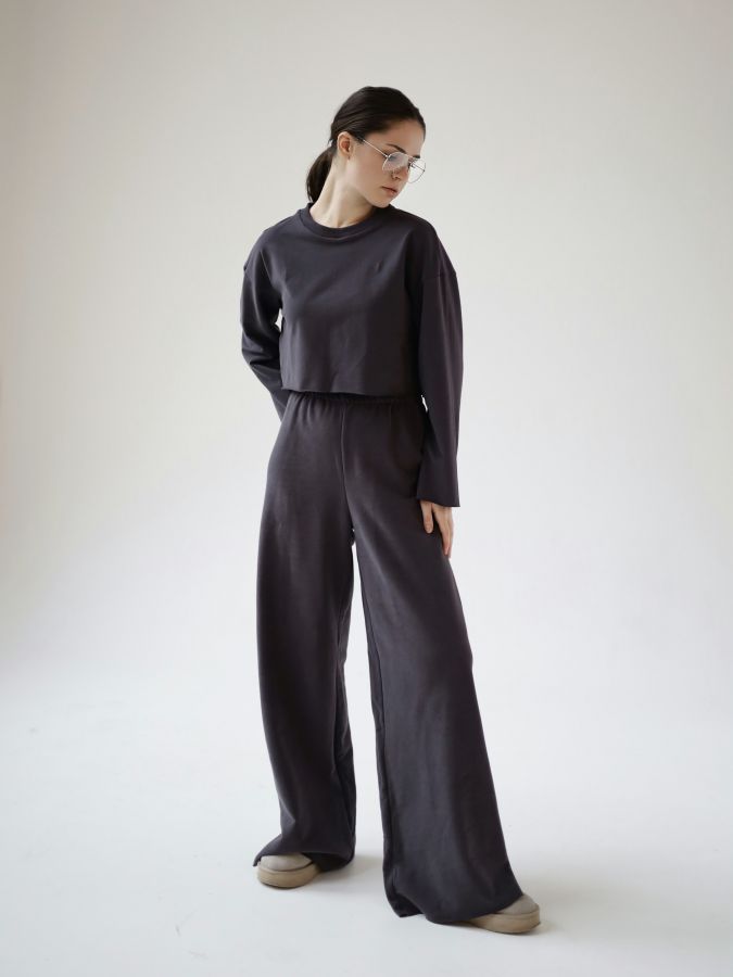 Кофта укороченная графит