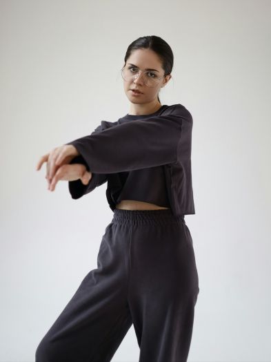 Кофта укороченная графит