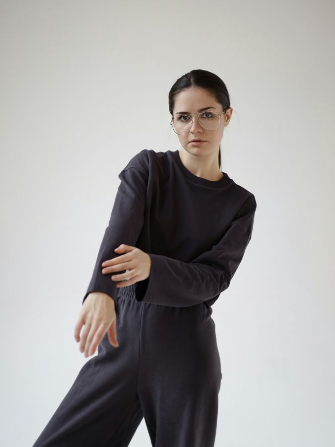 Кофта укороченная графит