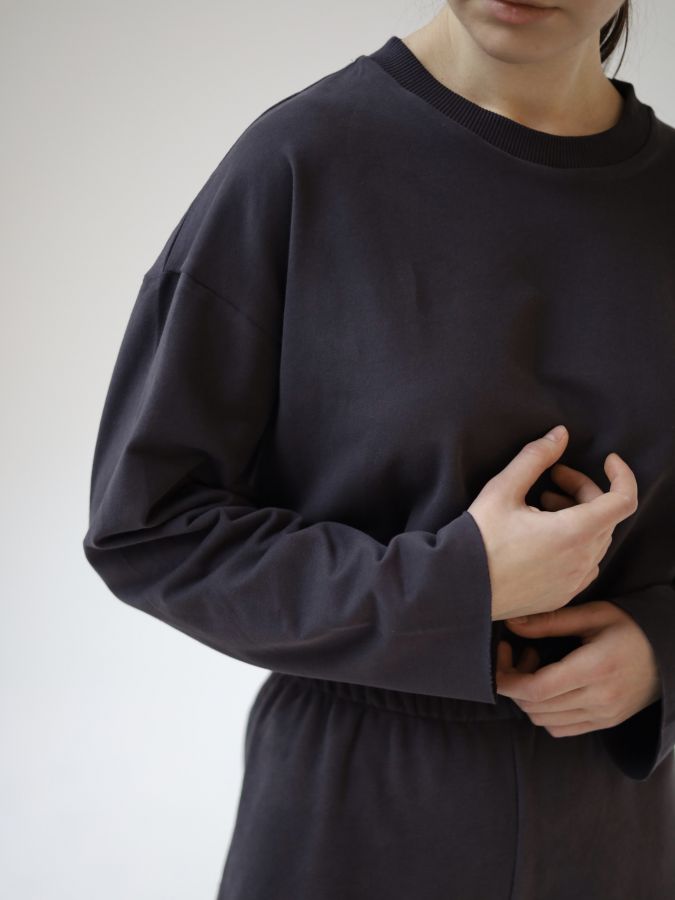 Кофта укороченная графит