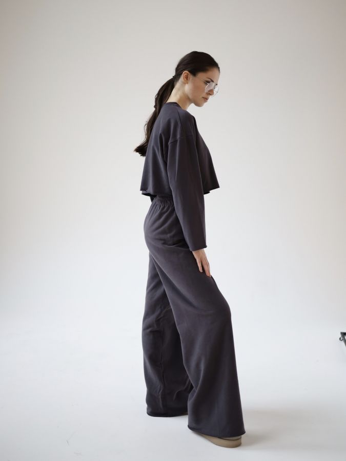 Брюки оверсайз графит из 3х нитки