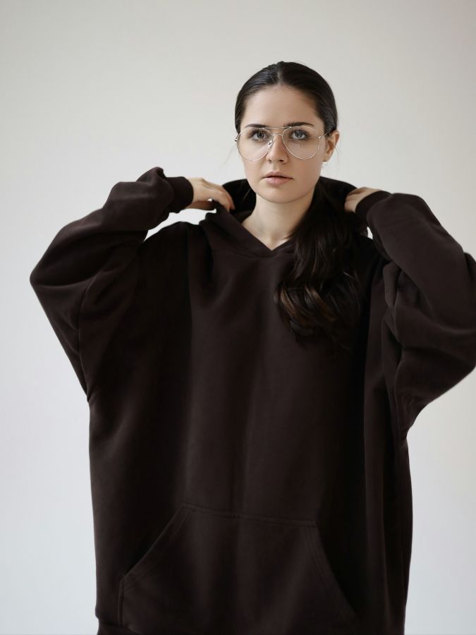 Худи оверсайз в цвете шоколад