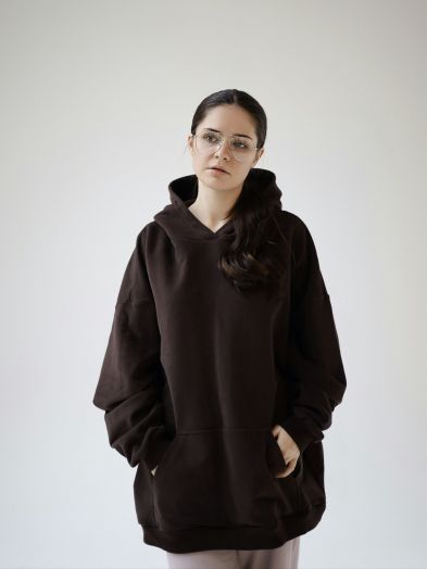 Худи оверсайз в цвете шоколад
