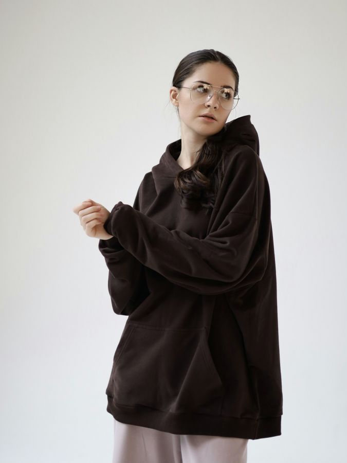 Худи оверсайз в цвете шоколад