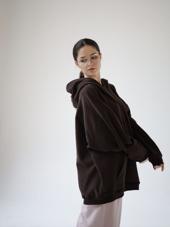 Худи оверсайз в цвете шоколад