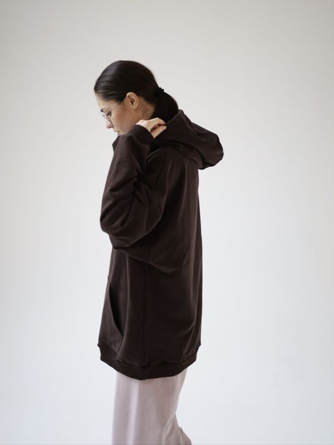 Худи оверсайз в цвете шоколад
