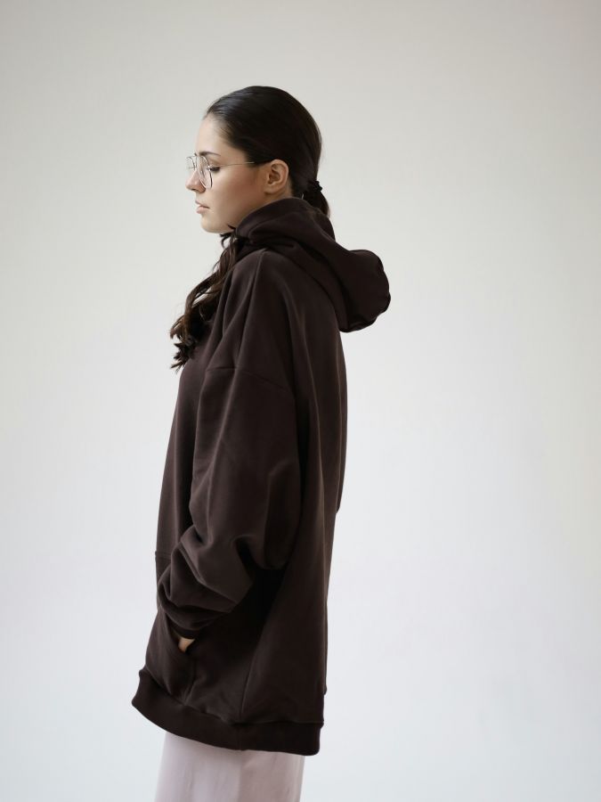 Худи оверсайз в цвете шоколад