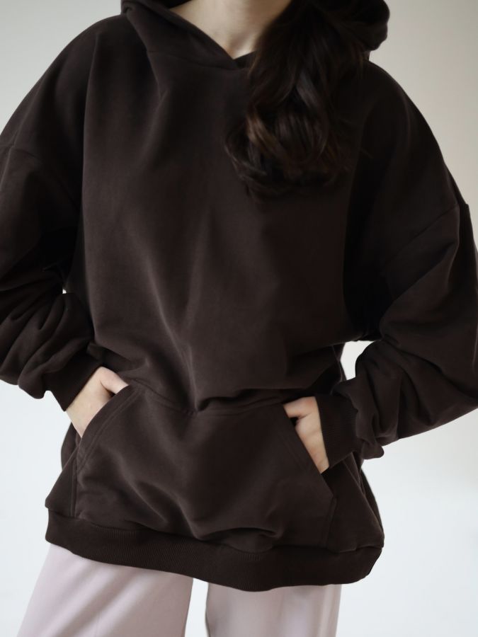 Худи оверсайз в цвете шоколад