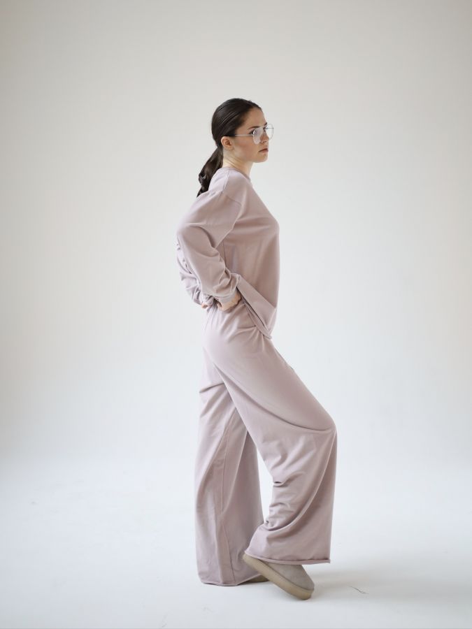 Брюки оверсайз в цвете туман