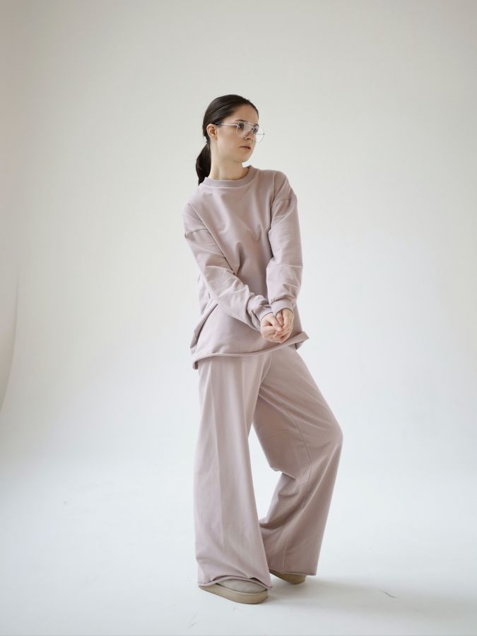 Брюки оверсайз в цвете туман