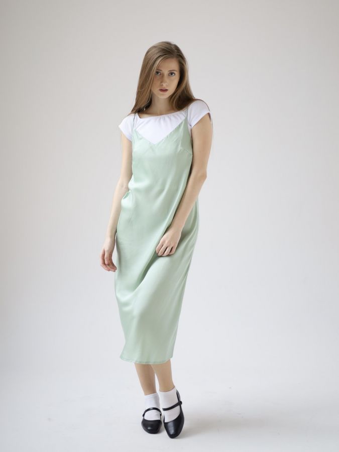 Платье комбинация Finezza из бамбука фисташка