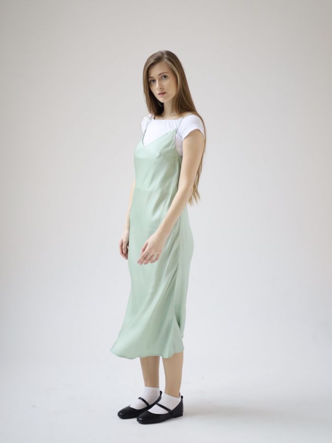 Платье комбинация Finezza из бамбука фисташка