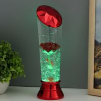 Лава-лампа  "Роза" LED от батареек 3хАА USB красный 7,5х6,5х25см