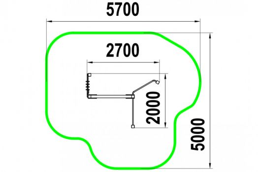 Система турников с бум-бревном СП-1.47.7 для уличной площадки