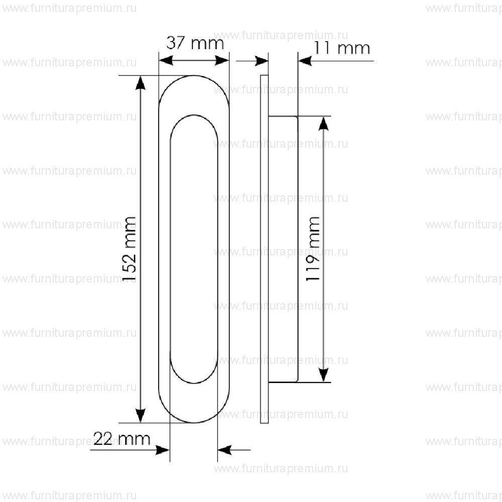 Ручка для раздвижных дверей Morelli MHS150