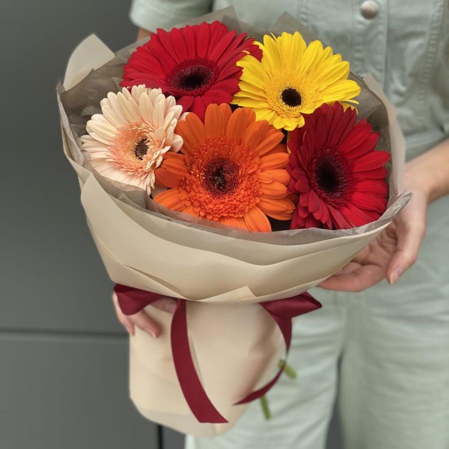 Букет из гербер в упаковке