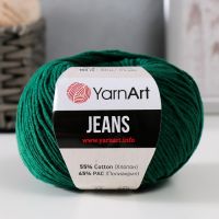 Пряжа "Jeans" 55% хлопок, 45% акрил 160м/50гр (92 т.зеленый)