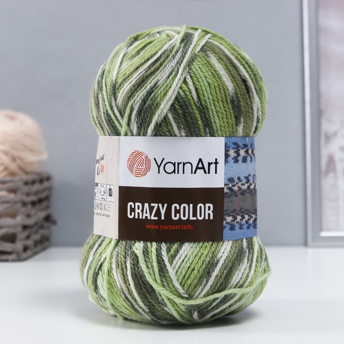 Пряжа "Crazy color" 25% шерсть, 75% акрил 260м/100гр (115)