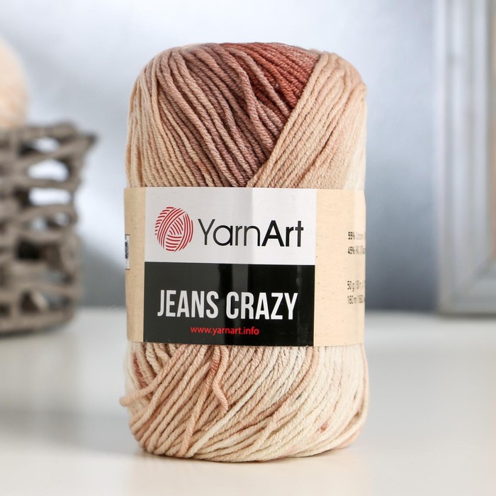 Пряжа "Jeans crazy" 55% хлопок, 45% акрил 160м/50гр (8201  принт)