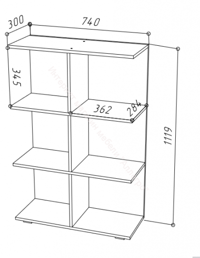 Комплект стеллажей СТ-1 СТ-2 QUANT Дуб Вотан