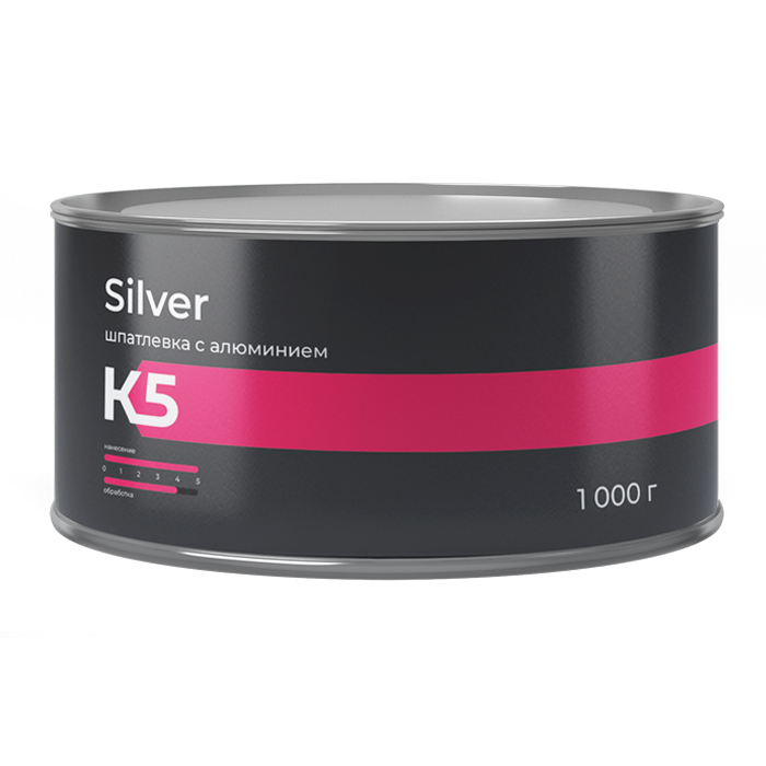 K5 Silver Шпатлевка с алюминием, объем 1кг.