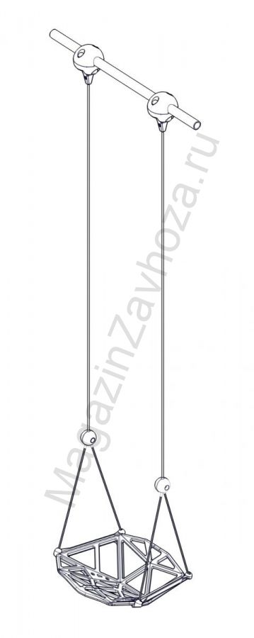 Качели одиночные на тросовой системе высотой 250 см с креплением на трубу