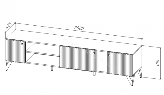 Тумба ТВ-200 RENO Чёрный