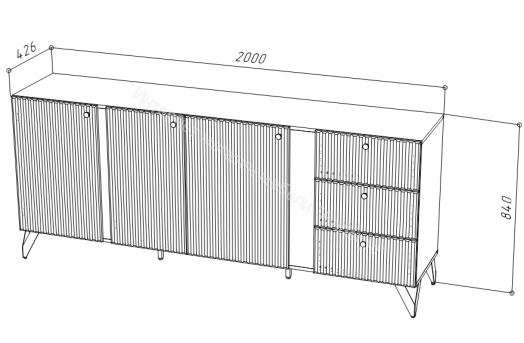 Комод КД-1 RENO Чёрный
