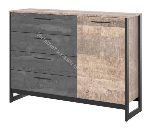 Комод Т-1 HUGO  Дуб Гранж/Железный камень