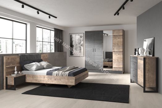 Комод Т-1 HUGO  Дуб Гранж/Железный камень