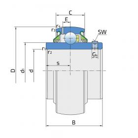 Корпусный подшипник LE208-2T